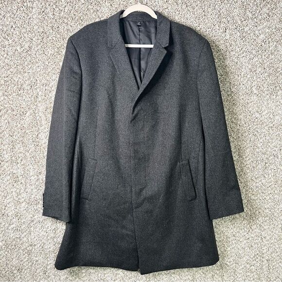 Jos. A. Bank Coat Men’s 48 Long Gray Chevron Long - Picture 1 of 7